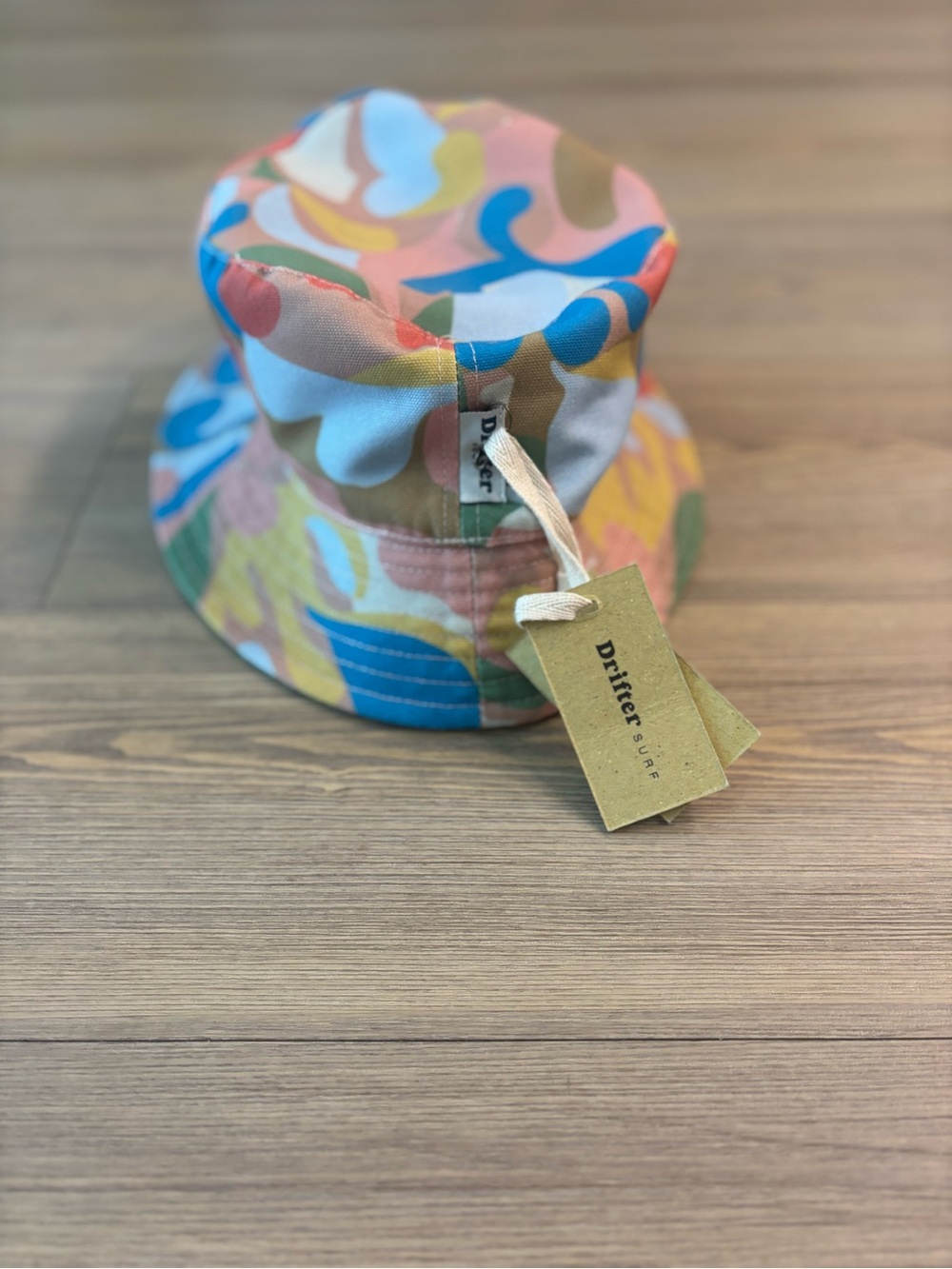 Drifter Multicolor Abstract Print Bucket Hat - Pink & Blue Reversible to Green